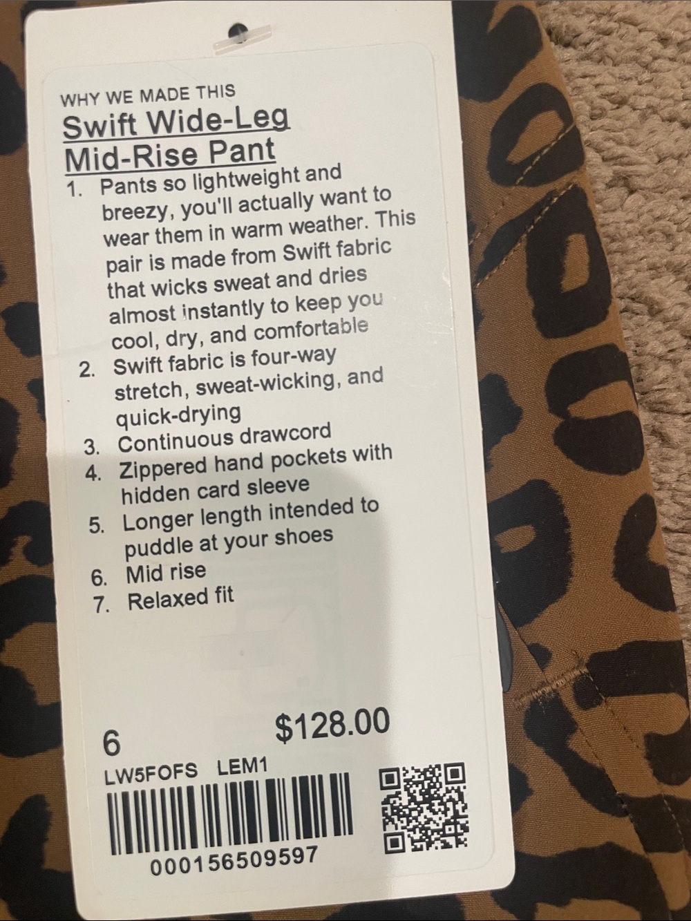 lululemon athletica Swift Wide-Leg Mid-Rise Pant - Brown & Black Leopard Print